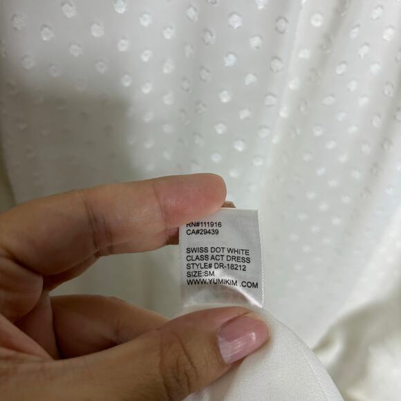 Yumi Kim Swiss Dot White Class Act Mini Dress Sz S - Picture 7 of 12